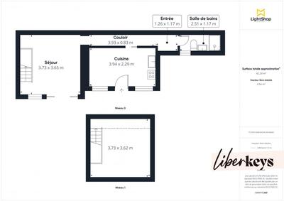 Maison - 49 m² - 3 pièces