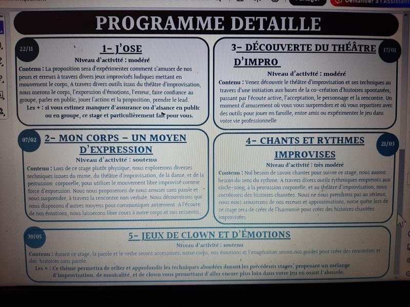 Stage adulte découverte du théâtre d'improvisation