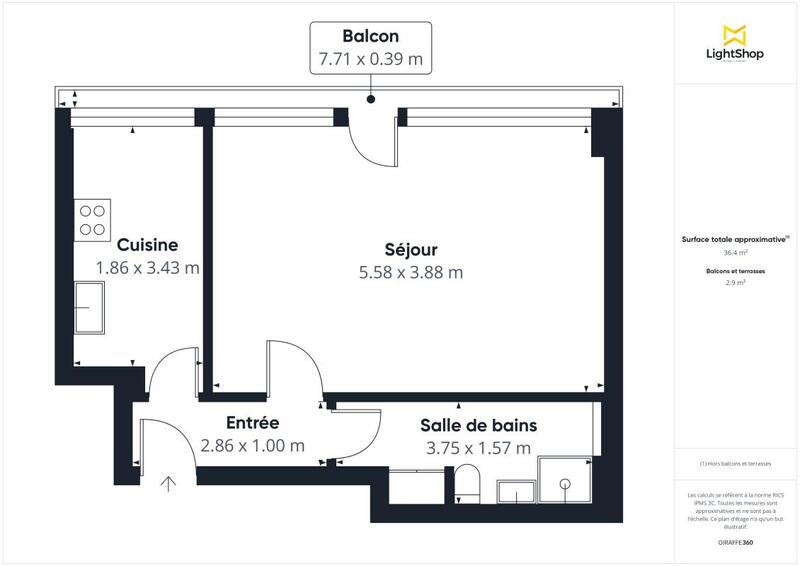 Appartement - 37 m² - 1 pièce