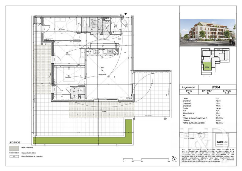 Appartement - 95 m² - 4 pièces