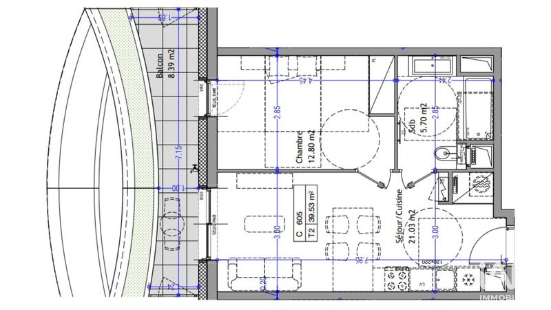Appartement - 40 m² - 2 pièces