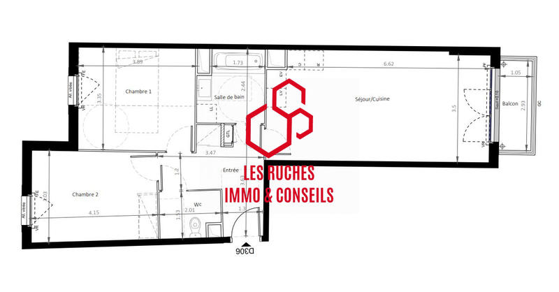 Appartement - 62 m² - 3 pièces