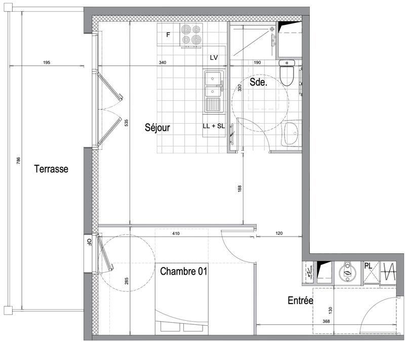 Appartement - 47 m² - 2 pièces
