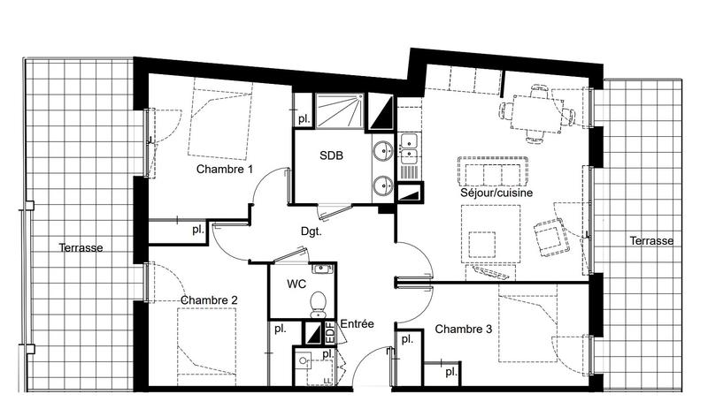 Appartement - 76 m² - 4 pièces