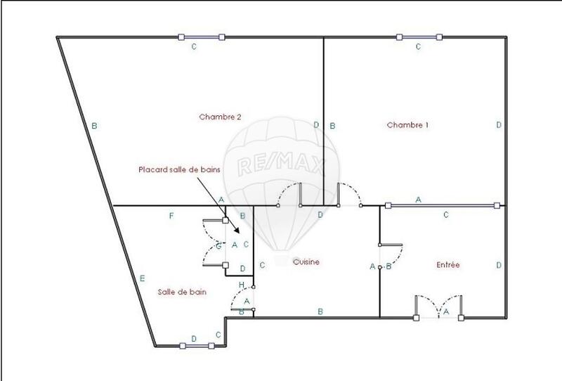 Appartement - 57 m² - 2 pièces