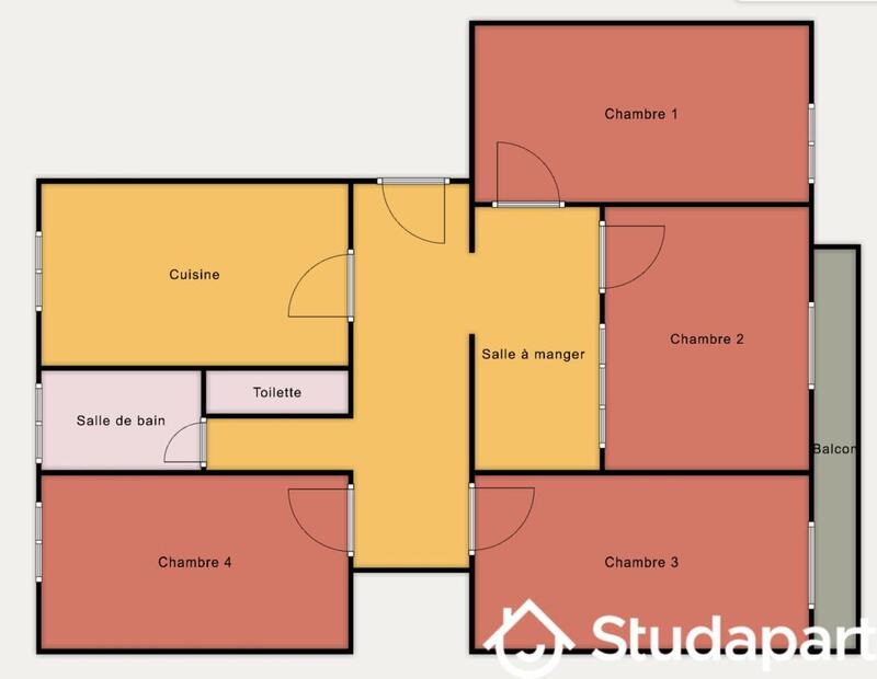 Chambre - 9 m² - 1 pièce