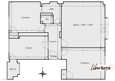 Appartement - 59 m² - 3 pièces