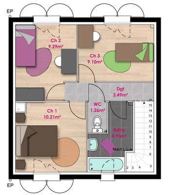 Maison - 80 m² - 4 pièces