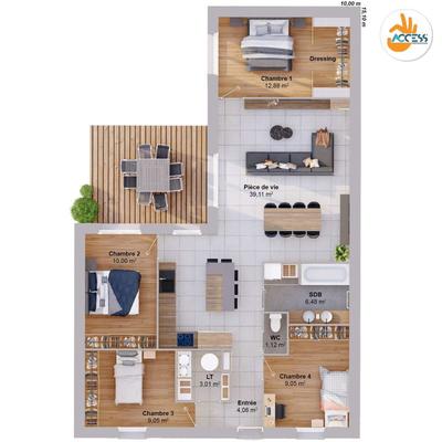 Maison - 95 m² - 6 pièces