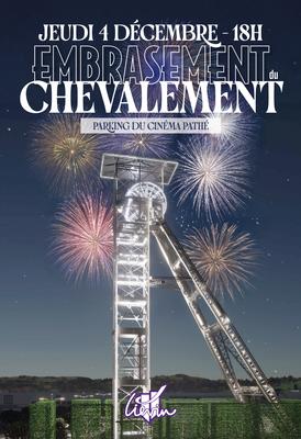 Les étincelles du Festival de la Sainte Barbe - Embrasement du chevalement de Liévin