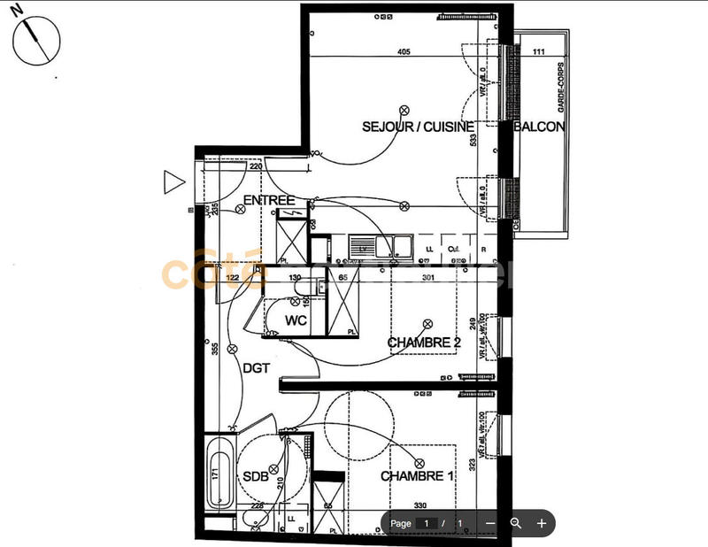 Appartement - 61 m² - 3 pièces