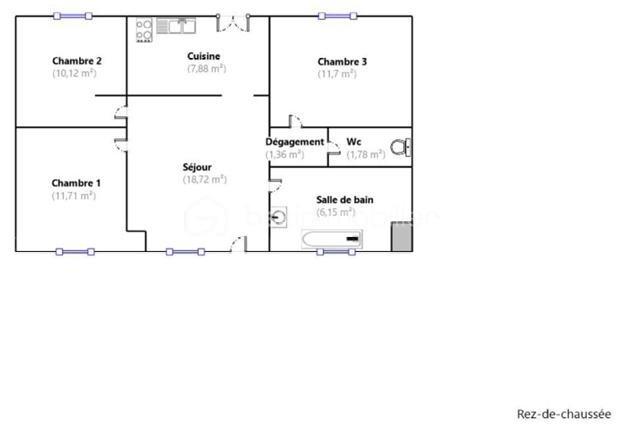 Maison ancienne - 70 m² - 4 pièces