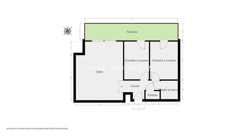 Appartement - 58 m² - 3 pièces