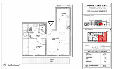 Appartement - 50 m² - 2 pièces