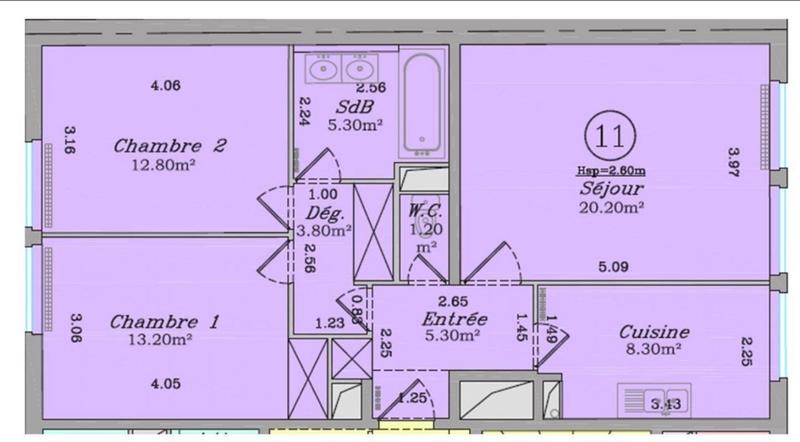 Appartement - 70 m² - 3 pièces