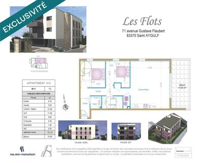 Appartement - 70 m² - 3 pièces