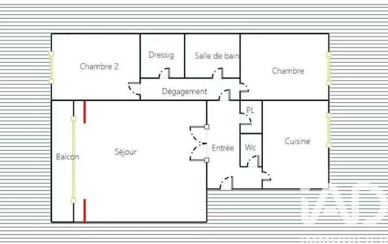 Appartement - 68 m² - 3 pièces