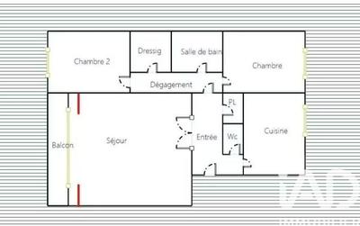 Appartement - 68 m² - 3 pièces