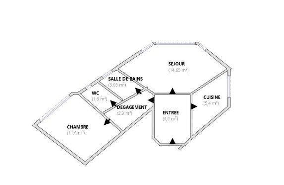 Appartement - 41 m² - 2 pièces