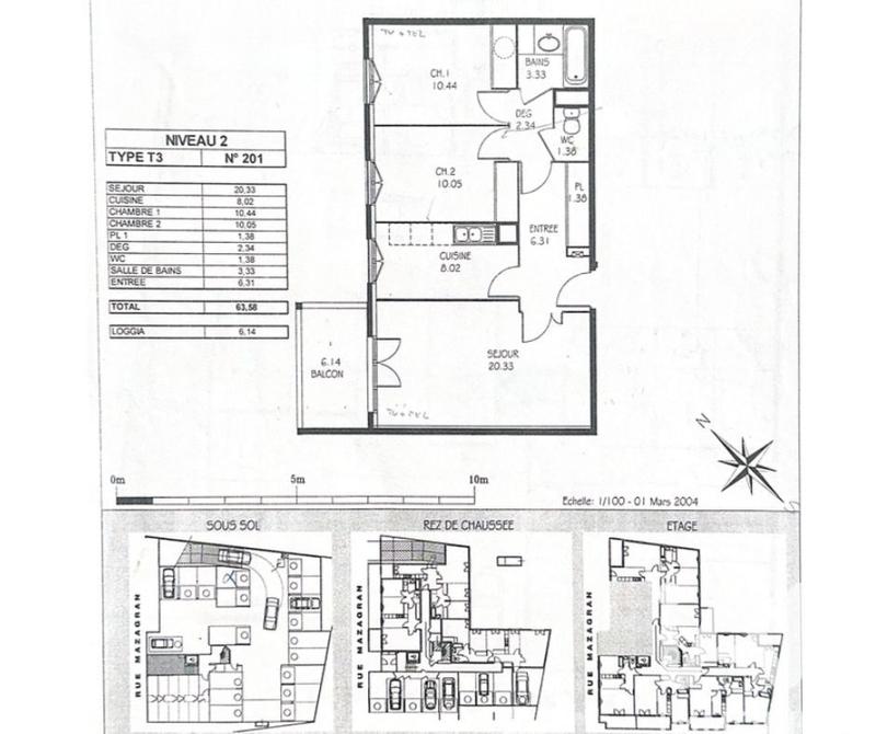 Appartement - 64 m² - 3 pièces