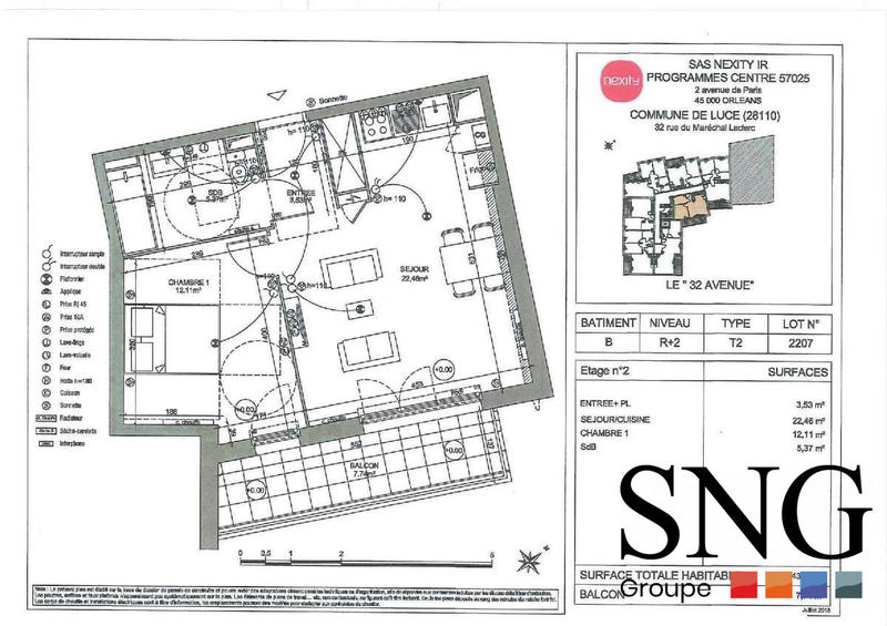 Appartement - 44 m² - 2 pièces