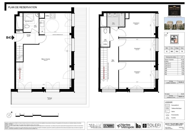 Appartement - 103 m² - 4 pièces