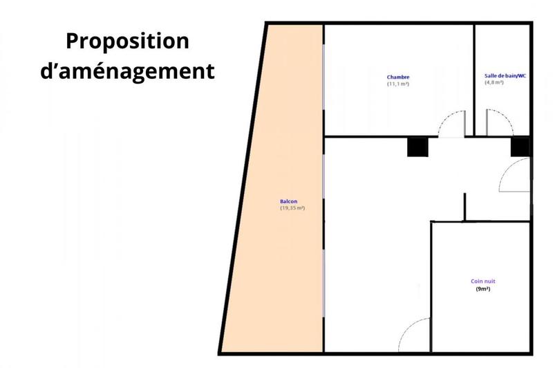 Appartement - 46 m² - 2 pièces