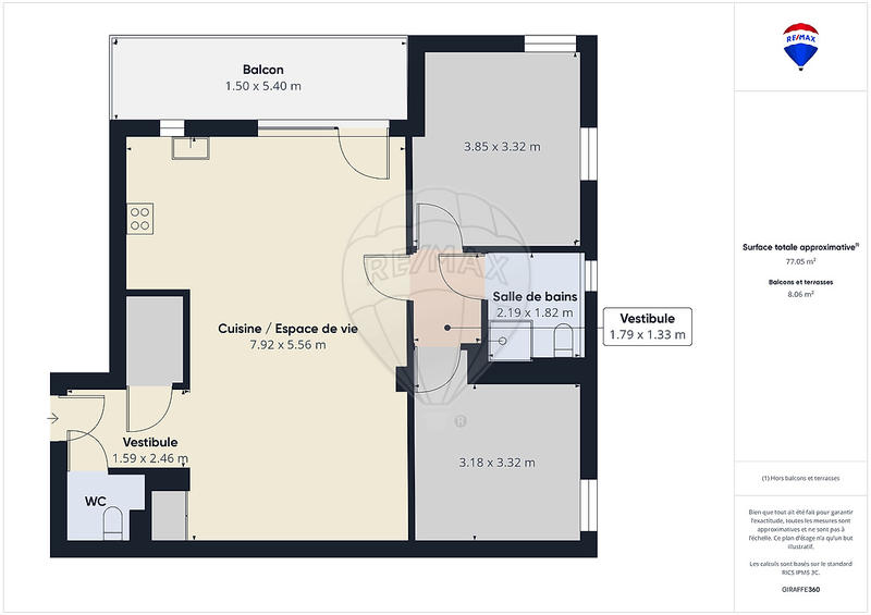 Appartement - 78 m² - 4 pièces