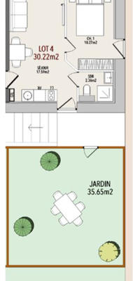 Appartement - 30 m² - 2 pièces