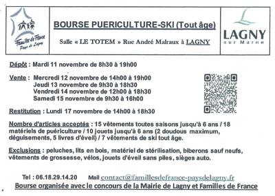 Bourse puériculture, ski et jouets