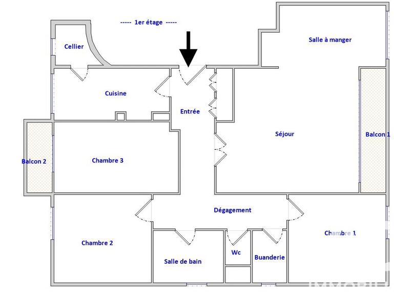 Appartement - 90 m² - 5 pièces