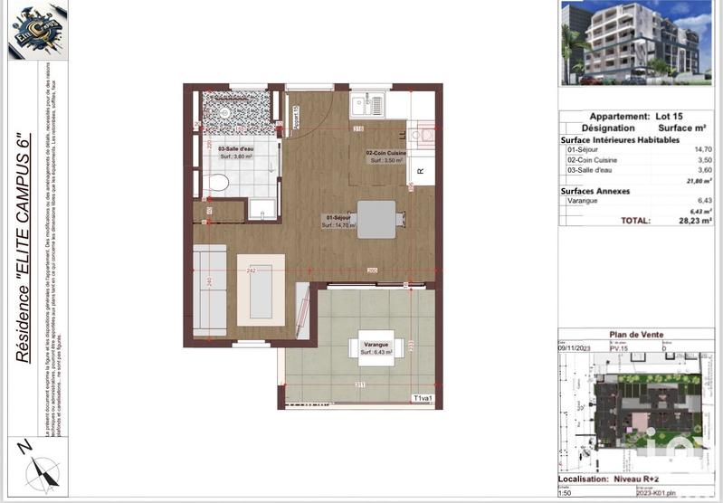 Appartement - 30 m² - 1 pièce