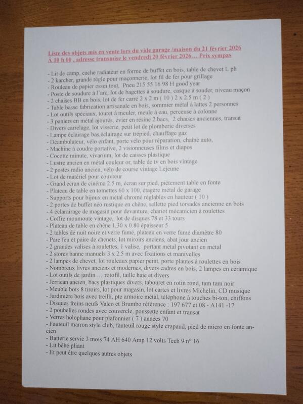 Vide garage - maison