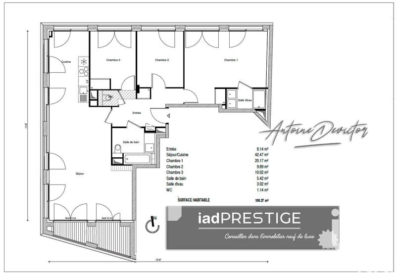 Appartement - 100 m² - 4 pièces