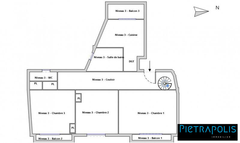 Duplex - 165 m² - 7 pièces