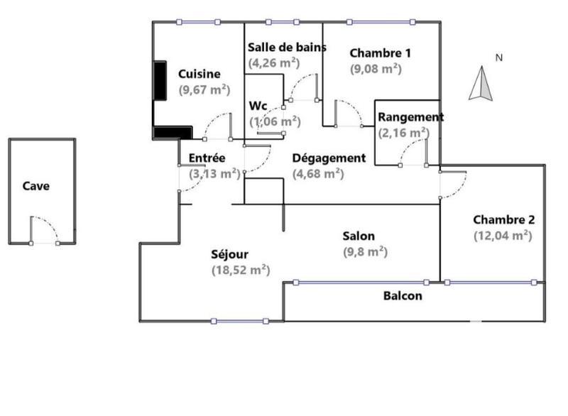 Appartement - 75 m² - 4 pièces