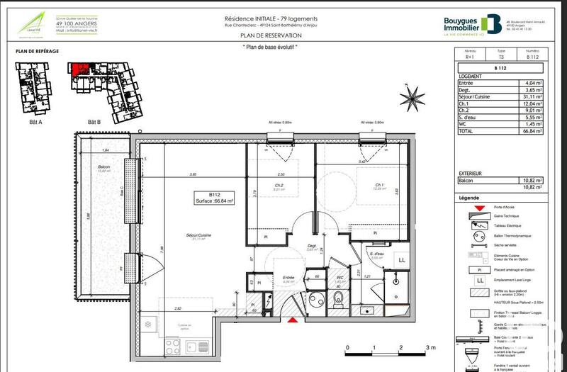 Appartement - 66 m² - 3 pièces