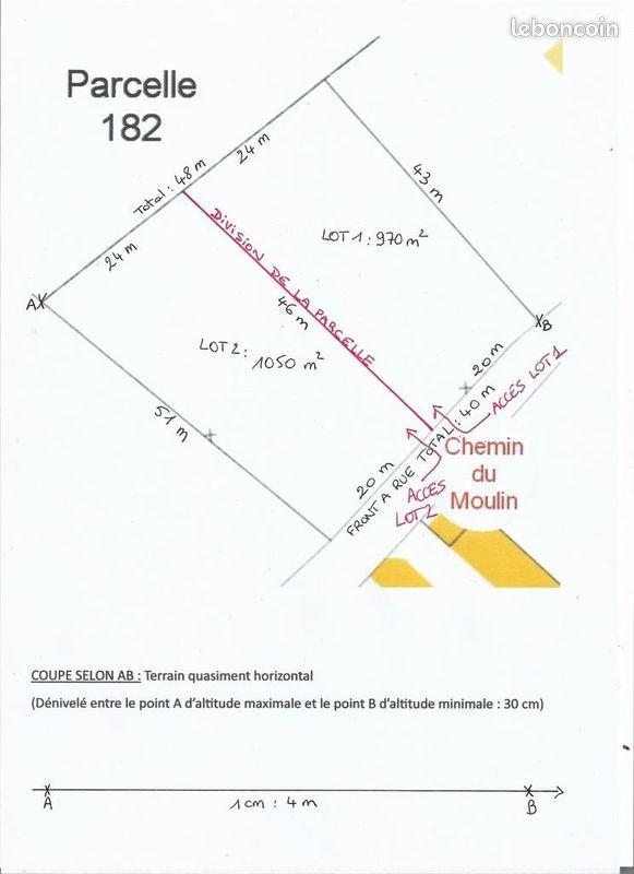 Terrain - 1 050 m²