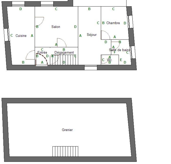 Maison ancienne - 65 m² - 4 pièces