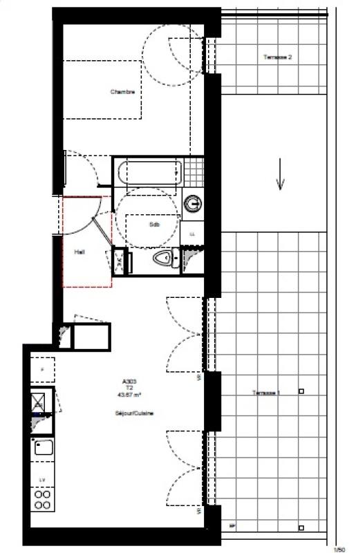 Appartement - 43 m² - 2 pièces