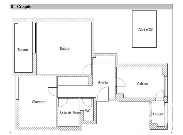 Appartement - 56 m² - 2 pièces