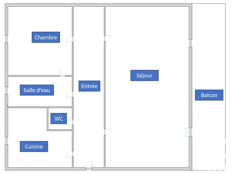 Appartement - 57 m² - 2 pièces
