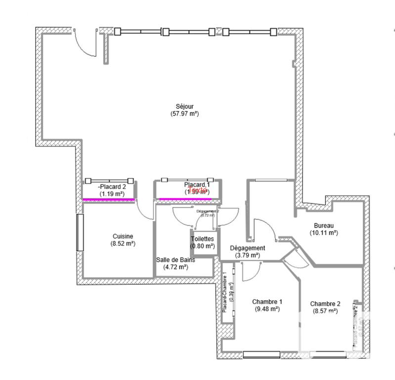 Appartement - 109 m² - 4 pièces