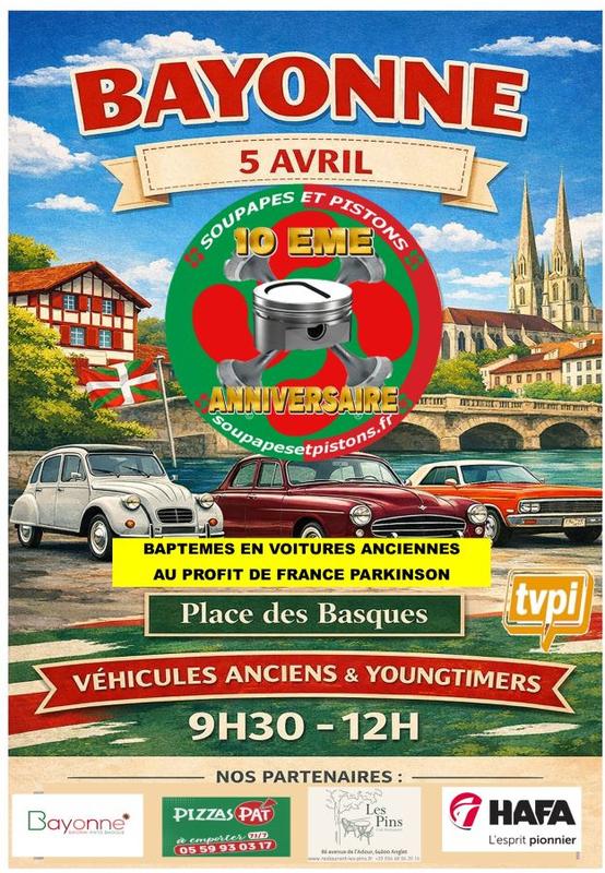 Rassemblement caritatif et baptêmes en véhicules anciens historiques