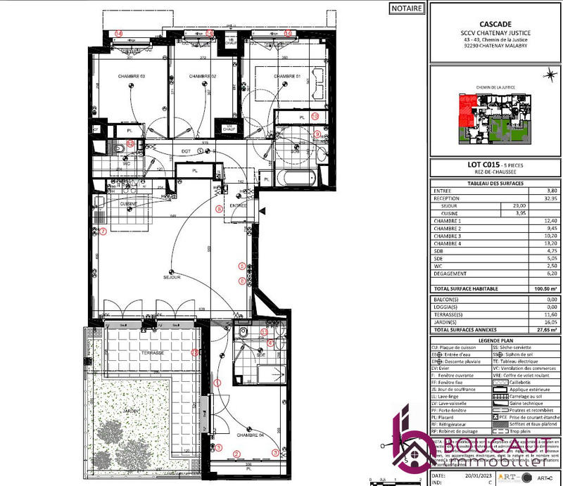 Appartement - 101 m² - 5 pièces