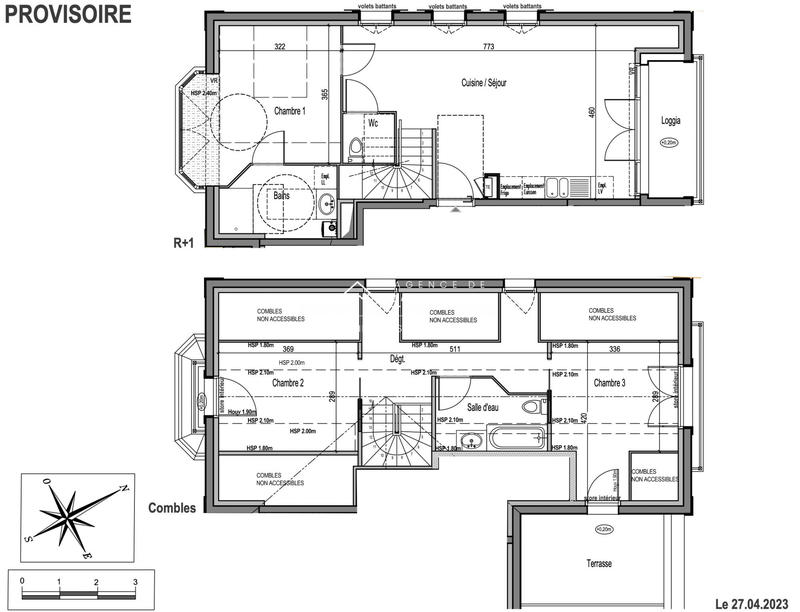 Duplex - 89 m² - 4 pièces