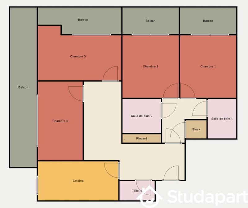 Chambre - 11 m² - 1 pièce