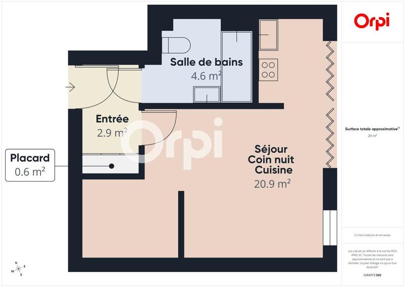 Appartement - 29 m² - 1 pièce