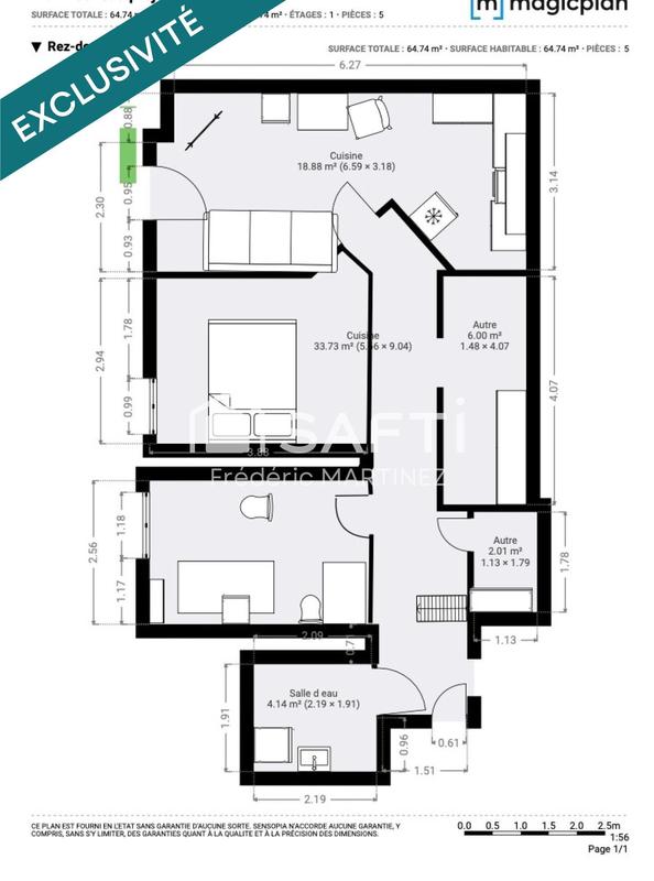 Maison - 63 m² - 3 pièces