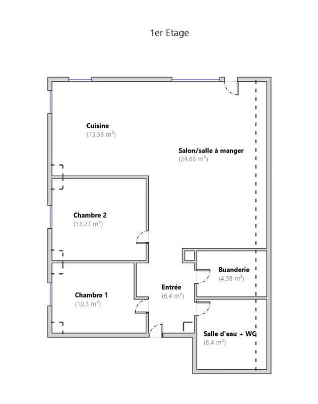 Appartement - 84 m² - 3 pièces